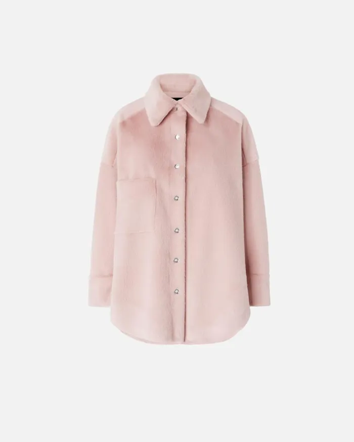 Pinko Soft Sheepskineffect Shacket Nectar Pink Women Outerwear