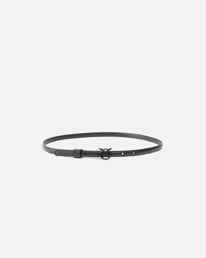 Pinko Superthin Colourblock Love Birds Belt 1cm Limo Black Block Colour Women Belts