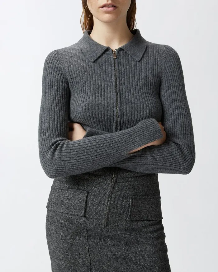 Pinko Sweater And Skirt Twopiece Effect Dress Blackgrey Women Dresses
