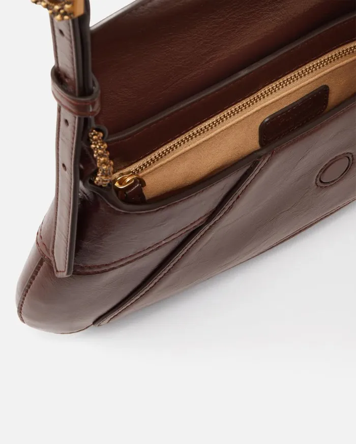 Pinko Vintage Leather 520 Shoulder Bag Choc Bitterantiquegold Women Shoulder Bags
