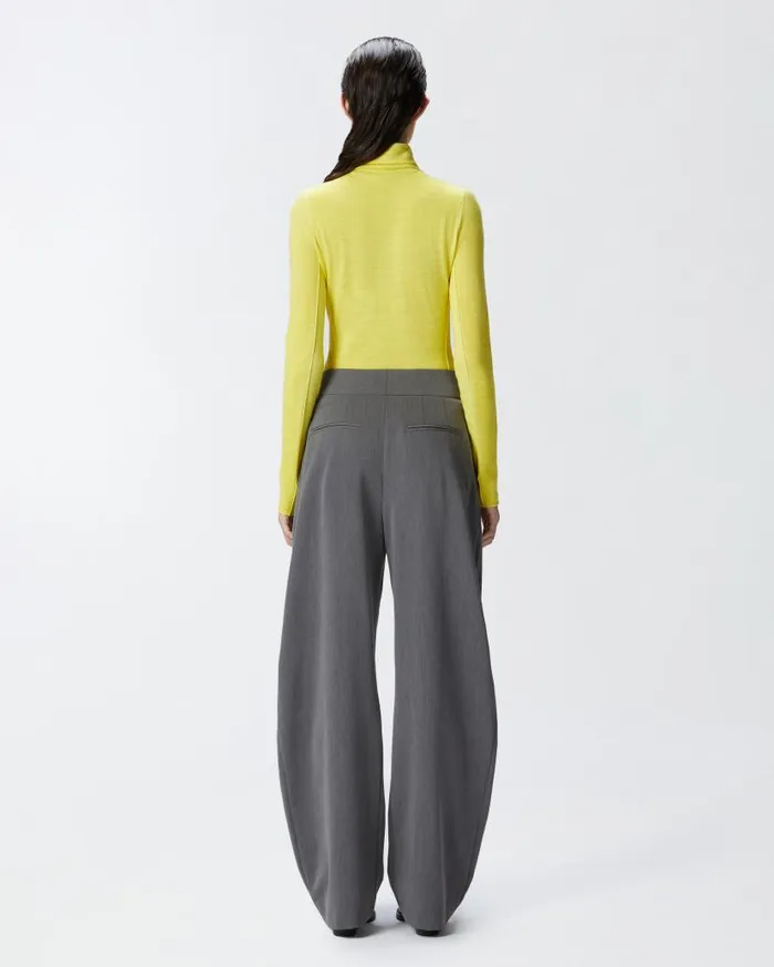 Pinko Wool And Silk Turtleneck Sweater Spotlight Yellow Women Knitwear