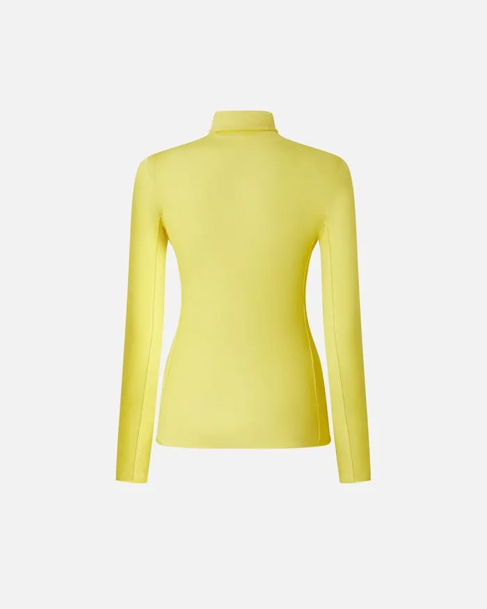 Pinko Wool And Silk Turtleneck Sweater Spotlight Yellow Women Knitwear