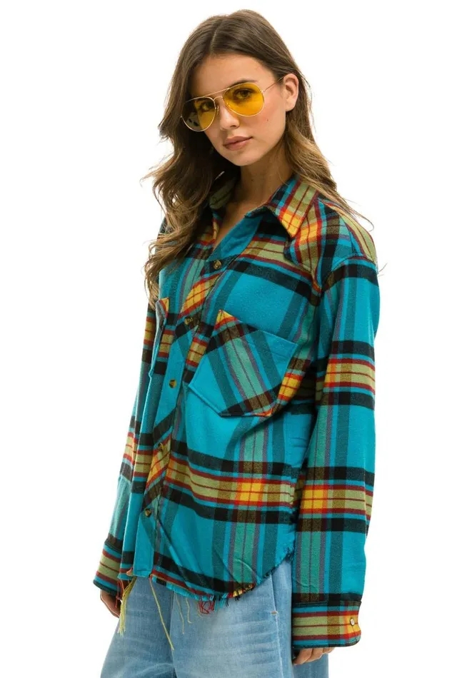 PLAID FLANNEL WESTERN SHIRT 8211 JACKSON PLAID Women Aviator Nation Tees