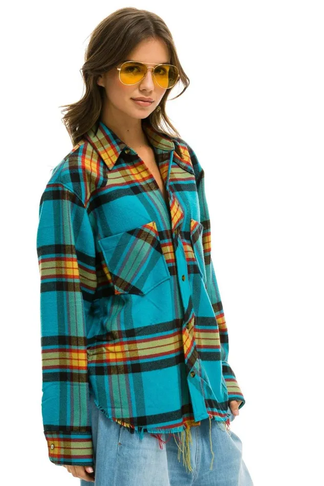 PLAID FLANNEL WESTERN SHIRT 8211 JACKSON PLAID Women Aviator Nation Tees