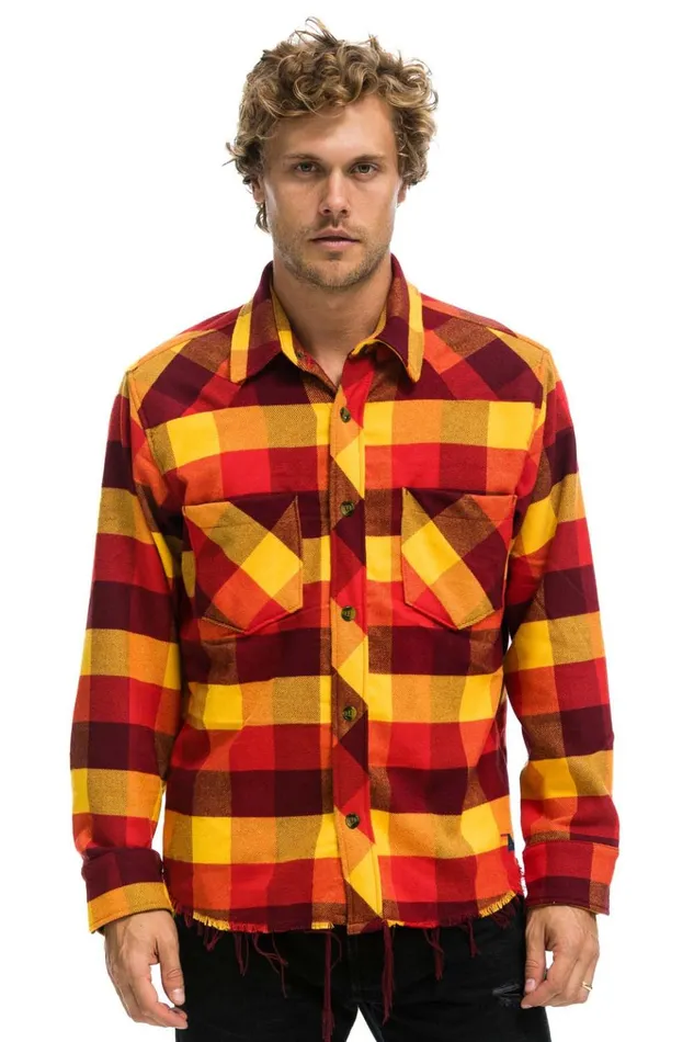 PLAID FLANNEL WESTERN SHIRT 8211 SURFY PLAID Men Aviator Nation Tees