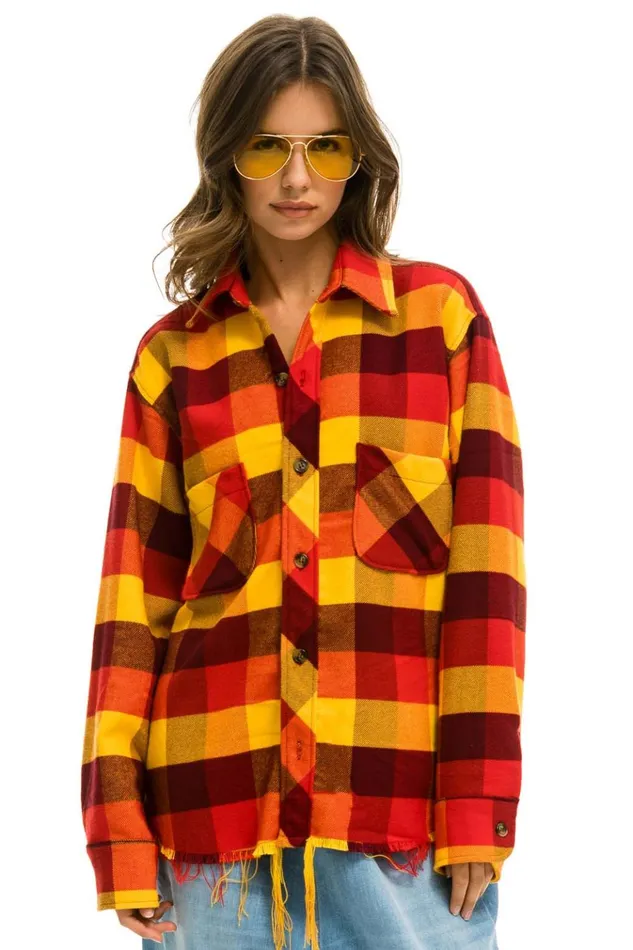 PLAID FLANNEL WESTERN SHIRT 8211 SURFY PLAID Men Aviator Nation Tees
