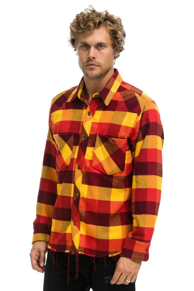 PLAID FLANNEL WESTERN SHIRT 8211 SURFY PLAID Men Aviator Nation Tees