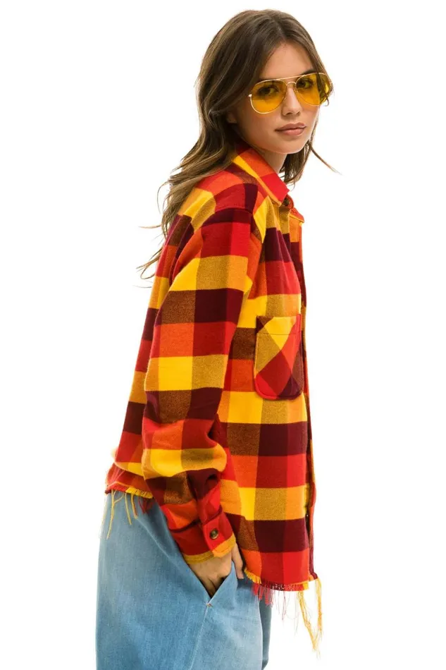 PLAID FLANNEL WESTERN SHIRT 8211 SURFY PLAID Men Aviator Nation Tees