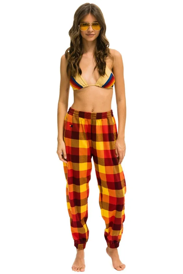 PLAID LODGE PANT 8211 SURFY PLAID Women Aviator Nation Sweatpants
