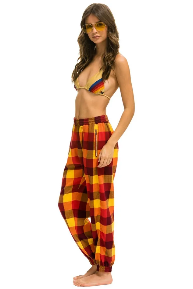 PLAID LODGE PANT 8211 SURFY PLAID Women Aviator Nation Sweatpants