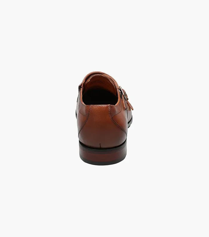 Postino Wingtip Monk Strap Cognac Men Florsheim Dress Shoes