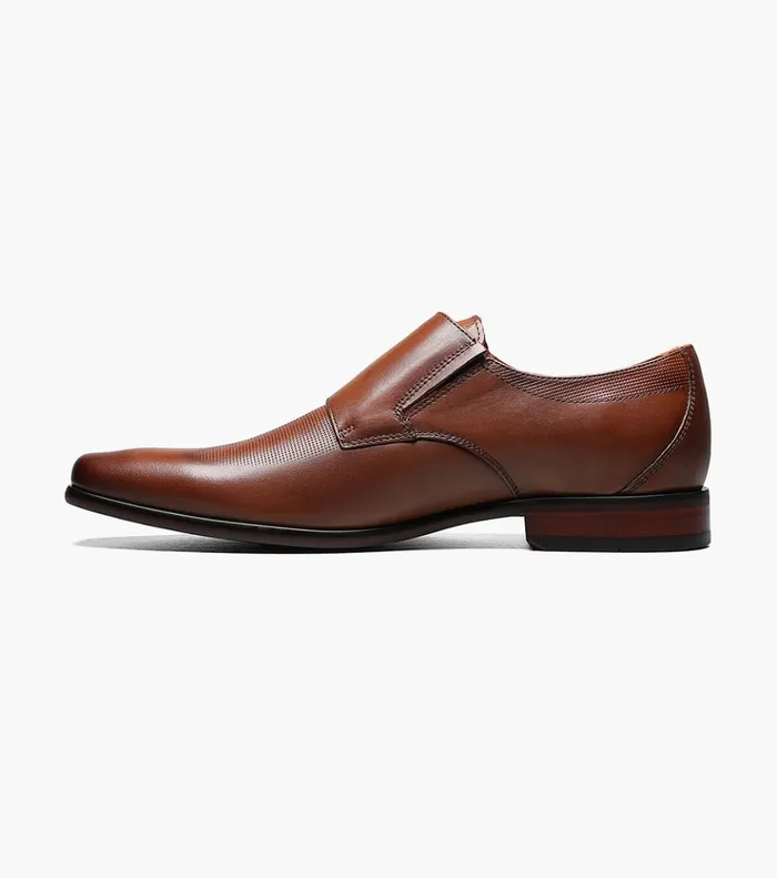 Postino Wingtip Monk Strap Cognac Men Florsheim Dress Shoes