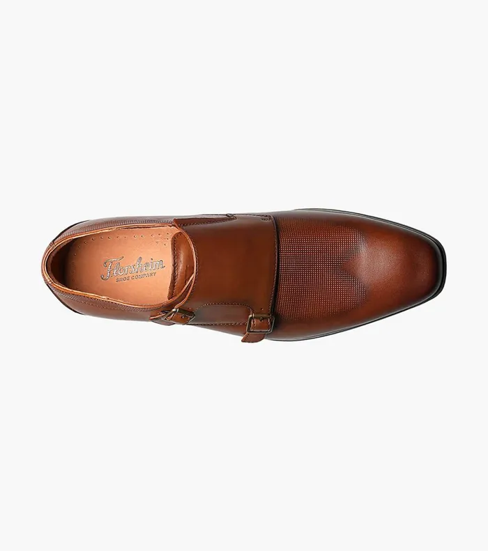 Postino Wingtip Monk Strap Cognac Men Florsheim Dress Shoes