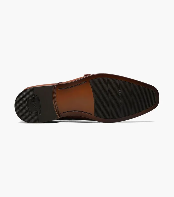 Postino Wingtip Monk Strap Cognac Men Florsheim Dress Shoes