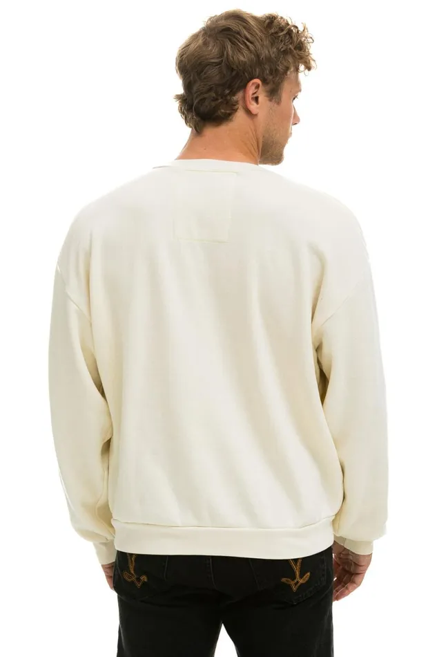 PRAY FOR SNOW RELAXED CREW SWEATSHIRT 8211 VINTAGE WHITE Women Aviator Nation Sweatshirts