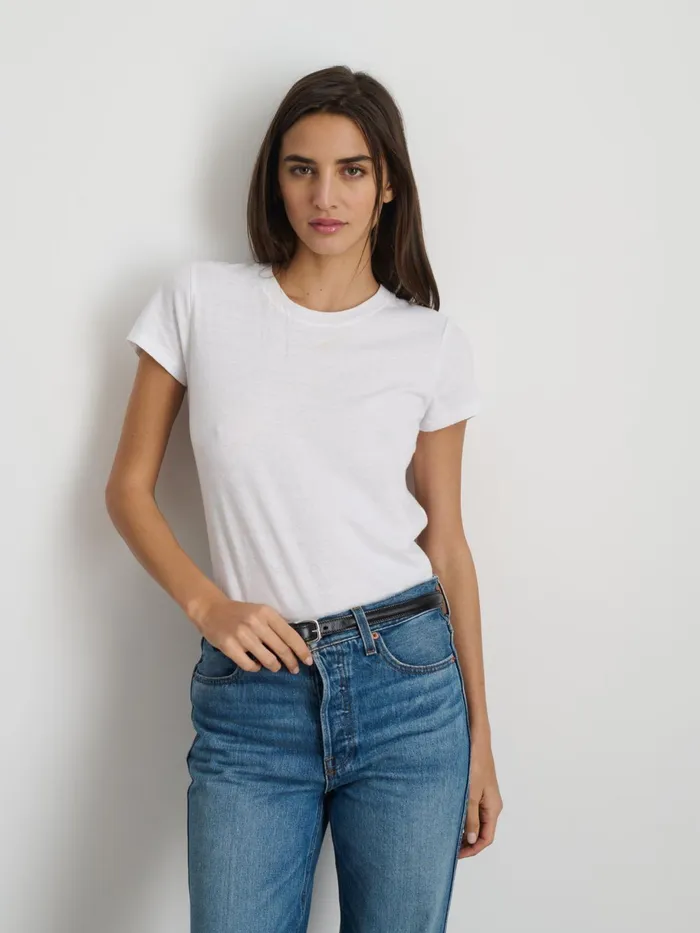 Prospect Tee In Cotton Jersey White Women Alex Mill Tees Tanks