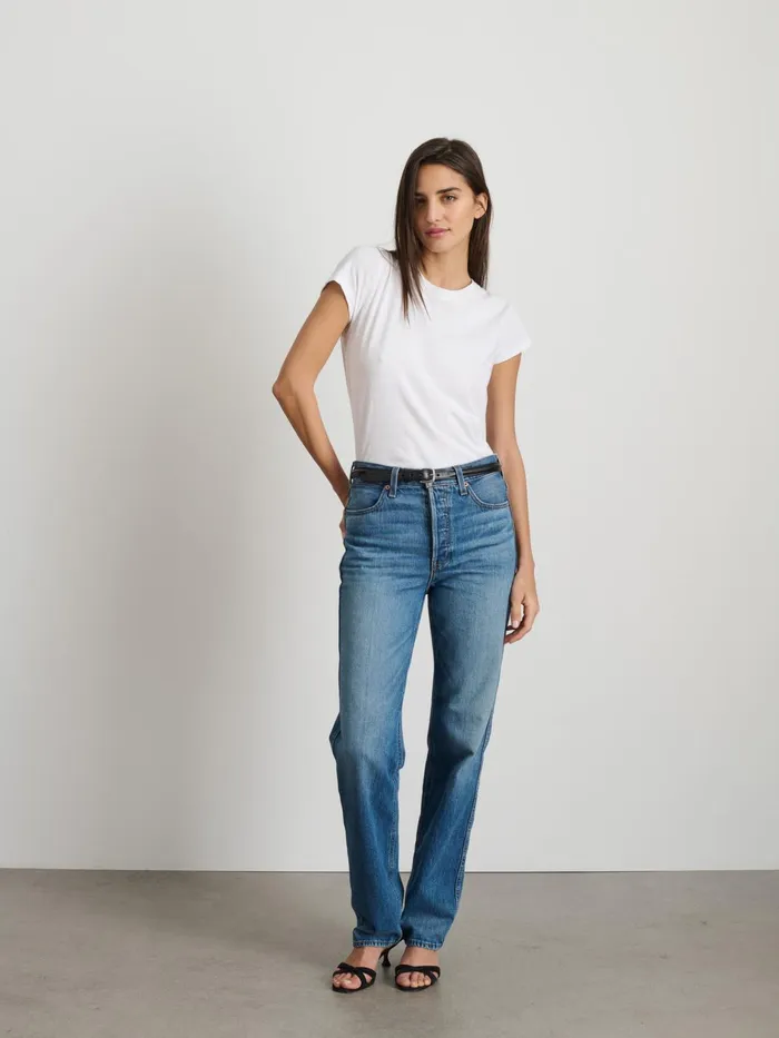Prospect Tee In Cotton Jersey White Women Alex Mill Tees Tanks