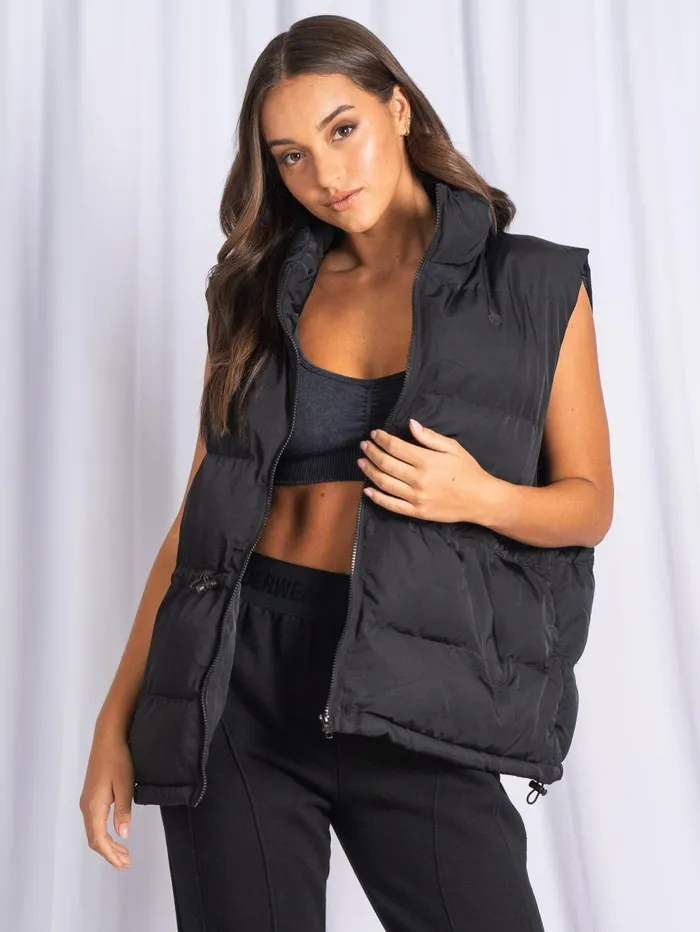 Puffer Vest 8211 Black Women Ryderwear Tops