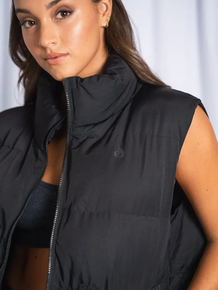 Puffer Vest 8211 Black Women Ryderwear Tops