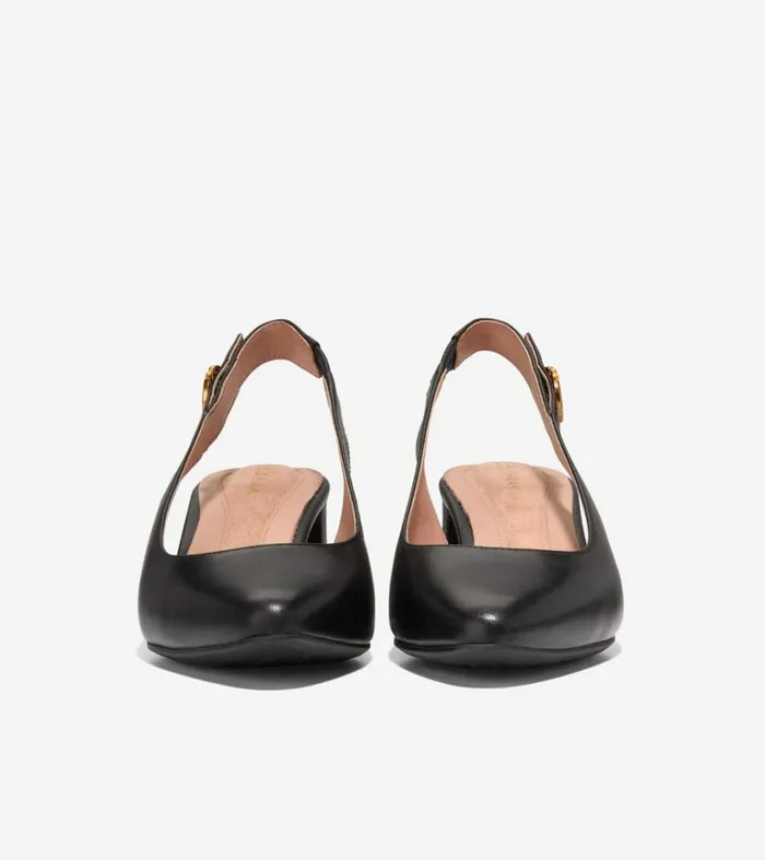 Pumps and Wedges Women Cole Haan The GoTo Slingback Pump 45MM Black Leather