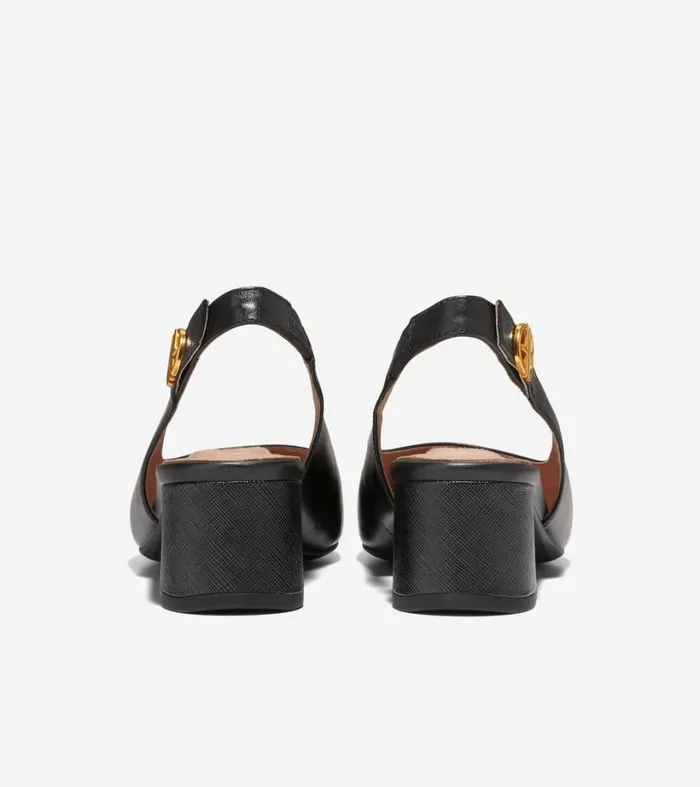 Pumps and Wedges Women Cole Haan The GoTo Slingback Pump 45MM Black Leather