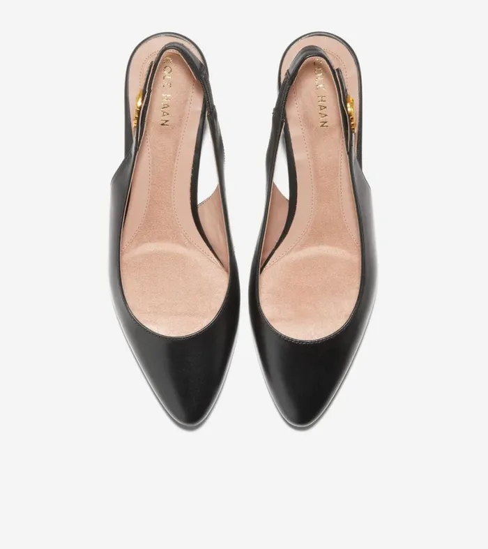 Pumps and Wedges Women Cole Haan The GoTo Slingback Pump 45MM Black Leather