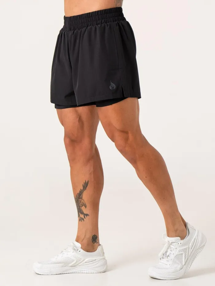 Pursuit 2 In 1 Training Shorts 8211 Black Men Ryderwear Gym Shorts