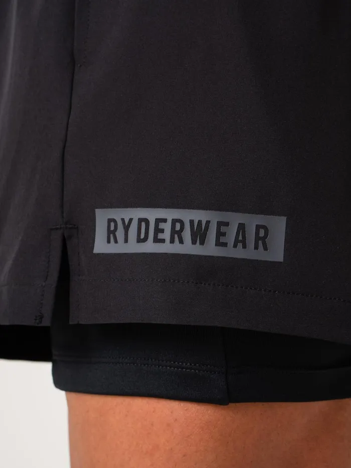 Pursuit 2 In 1 Training Shorts 8211 Black Men Ryderwear Gym Shorts