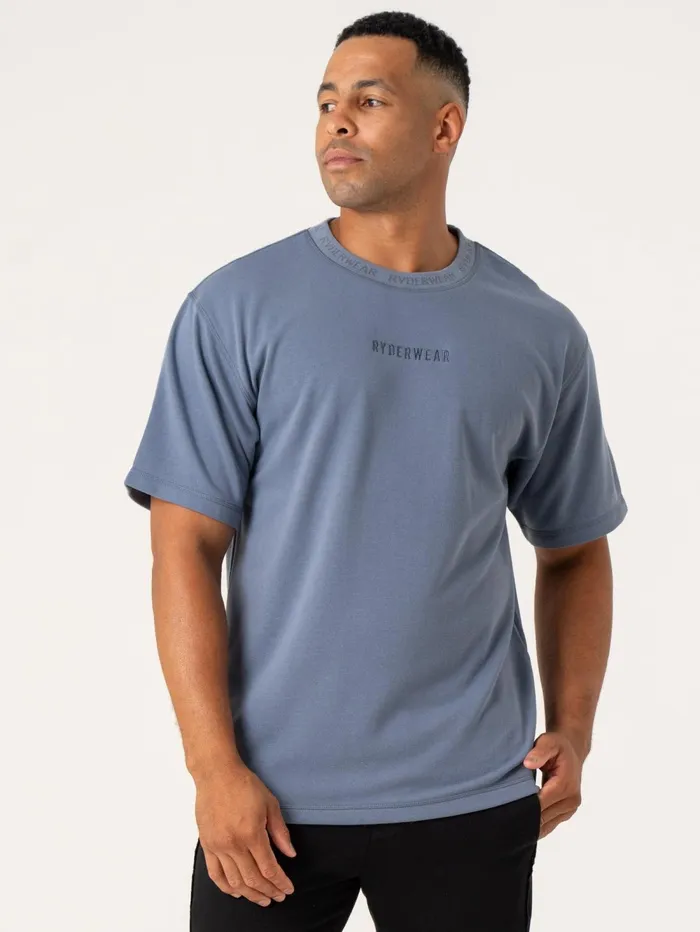 Pursuit Fleece TShirt 8211 Denim Blue Men Ryderwear Tops