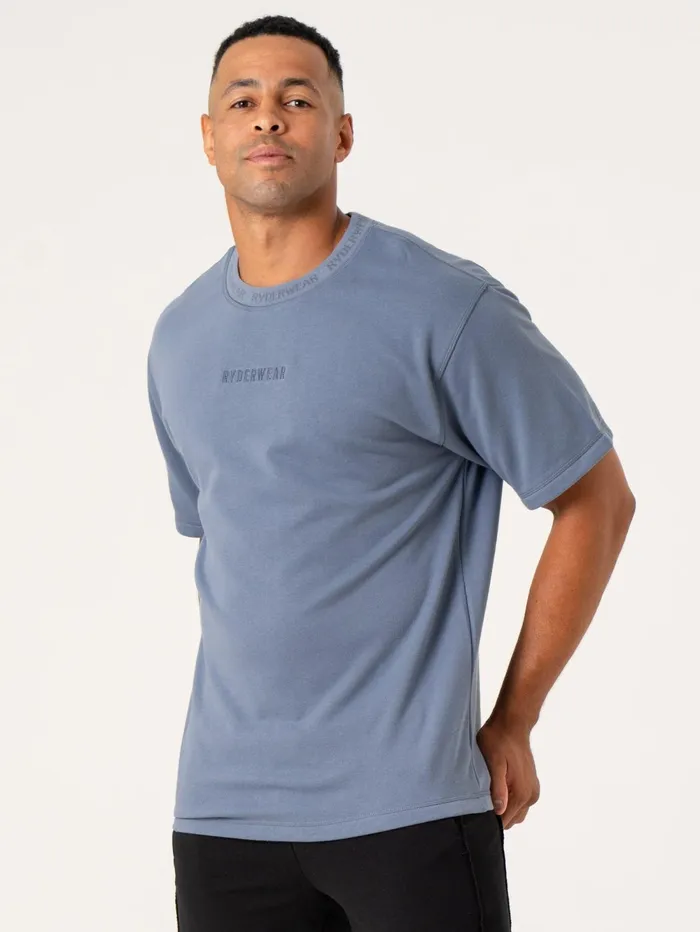 Pursuit Fleece TShirt 8211 Denim Blue Men Ryderwear Tops