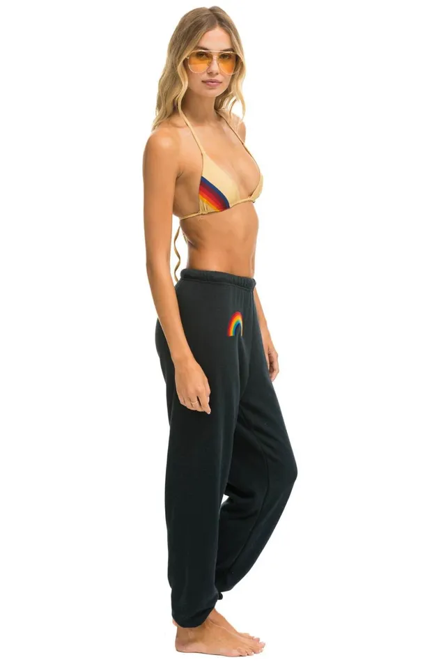 RAINBOW EMBROIDERY SWEATPANTS 8211 CHARCOAL Women Aviator Nation Sweatpants