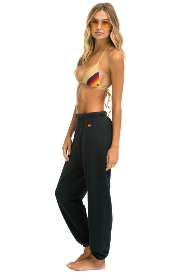 RAINBOW EMBROIDERY SWEATPANTS 8211 CHARCOAL Women Aviator Nation Sweatpants