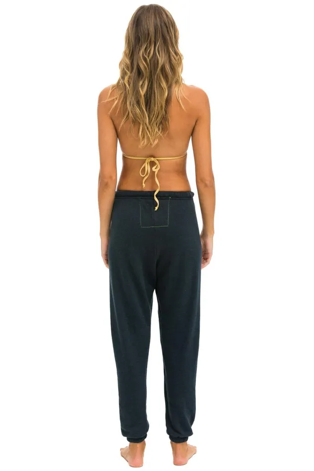 RAINBOW HEART STITCH SWEATPANTS 8211 CHARCOAL Women Aviator Nation Sweatpants
