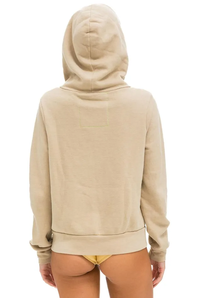 RAINBOW HEART STITCH ZIP HOODIE 8211 SAND Women Aviator Nation Hoodies