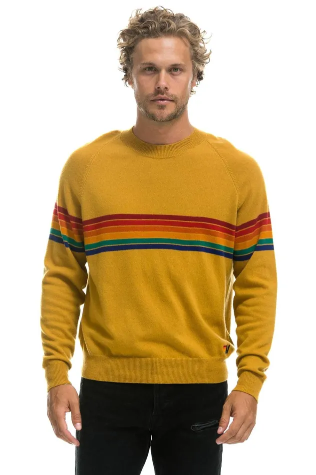 RAINBOW STRIPE 6 UNISEX LIGHT CASHMERE SWEATER 8211 HARVEST Men Aviator Nation Sweatshirts