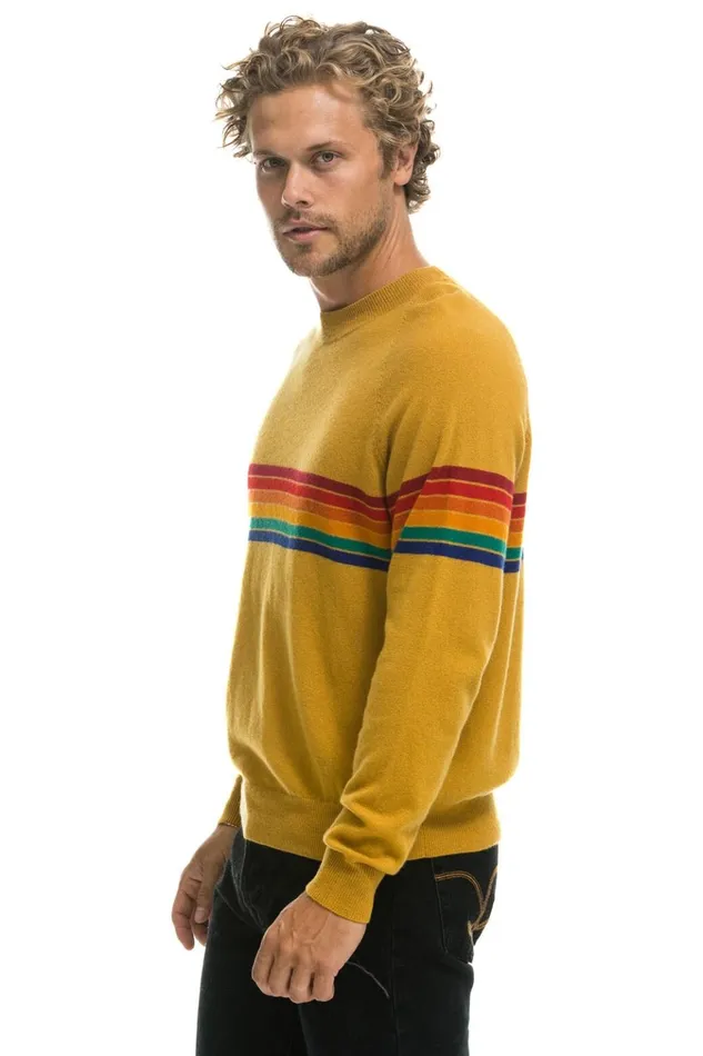 RAINBOW STRIPE 6 UNISEX LIGHT CASHMERE SWEATER 8211 HARVEST Men Aviator Nation Sweatshirts