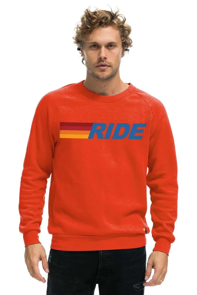 RIDE LOGO CREW SWEATSHIRT 8211 ORANGE Men Aviator Nation Sweatshirts