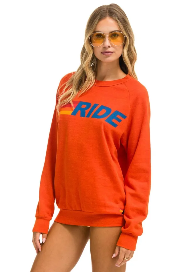 RIDE LOGO CREW SWEATSHIRT 8211 ORANGE Men Aviator Nation Sweatshirts