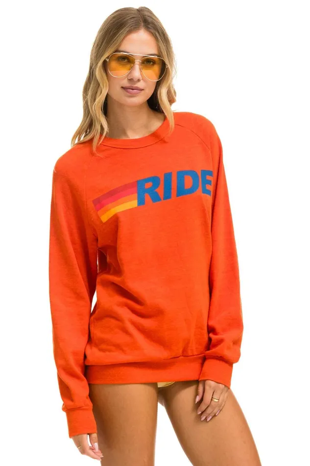 RIDE LOGO CREW SWEATSHIRT 8211 ORANGE Men Aviator Nation Sweatshirts