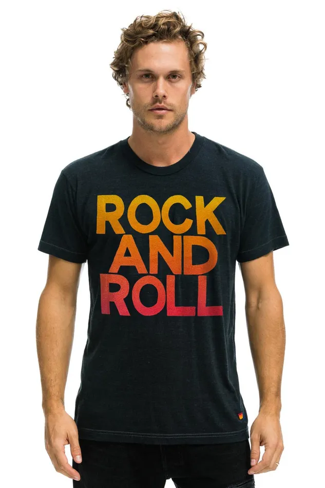 ROCK and ROLL FADE TEE 8211 CHARCOAL Men Aviator Nation Tees