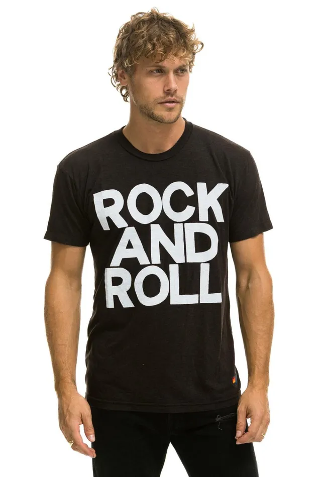 ROCK AND ROLL TEE 8211 BLACK Women Aviator Nation Tees
