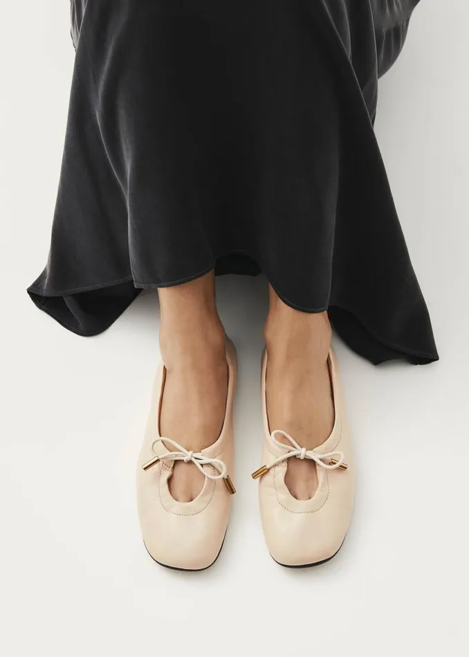 Rosalind Cream Leather Ballet Flats Women ALOHAS Ballet Flats