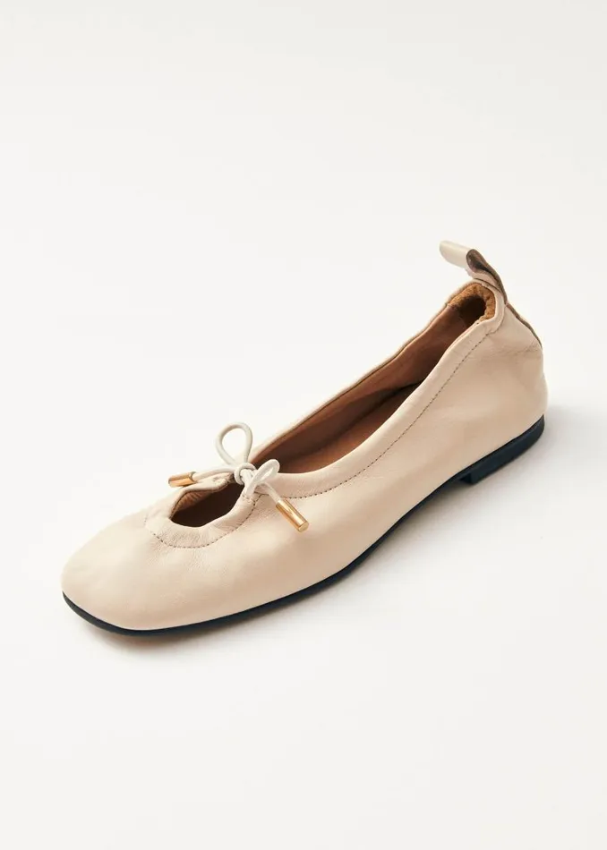 Rosalind Cream Leather Ballet Flats Women ALOHAS Ballet Flats