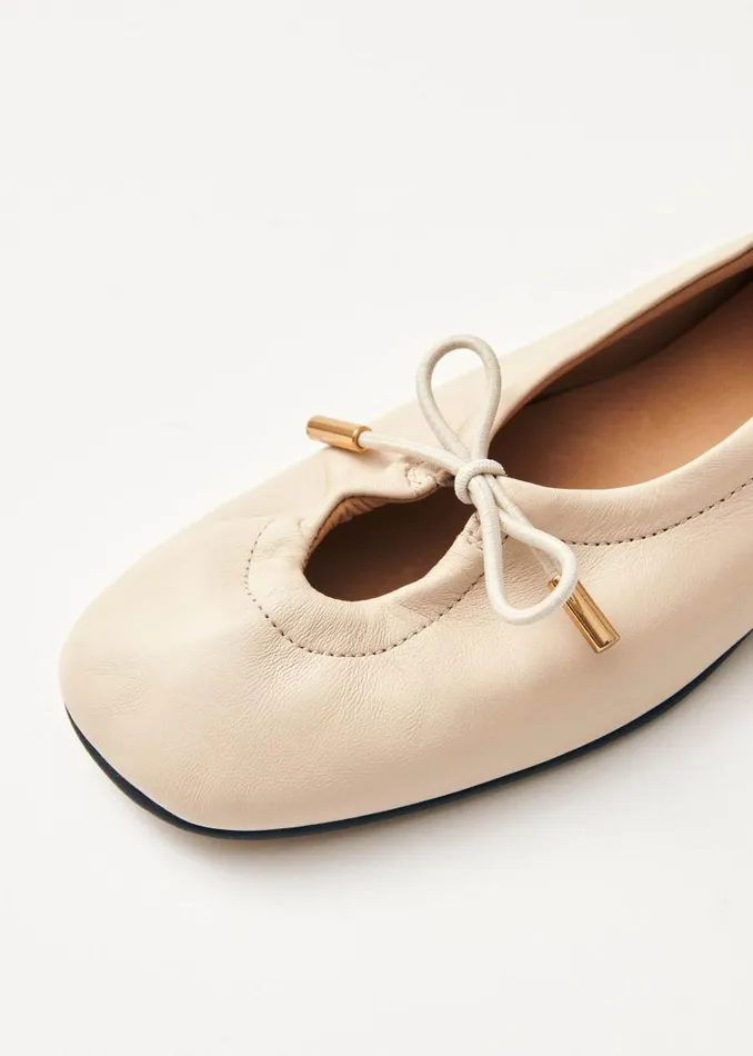 Rosalind Cream Leather Ballet Flats Women ALOHAS Ballet Flats