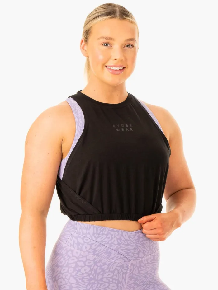 Rotation Tank 8211 Black Women Ryderwear Tops