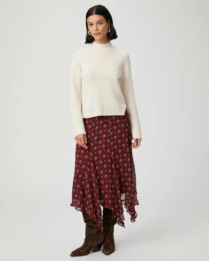 Rotelle Skirt 8211 Oxblood Multi Silk Women PAIGE Skirts