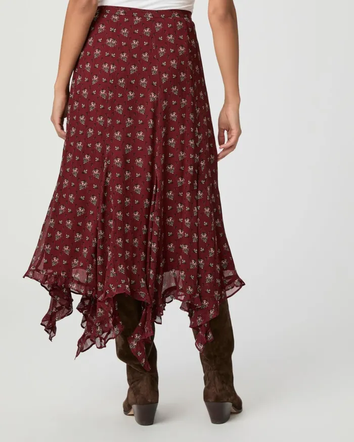 Rotelle Skirt 8211 Oxblood Multi Silk Women PAIGE Skirts Rotelle Skirt 8211 Oxblood Multi Silk Women PAIGE Skirts