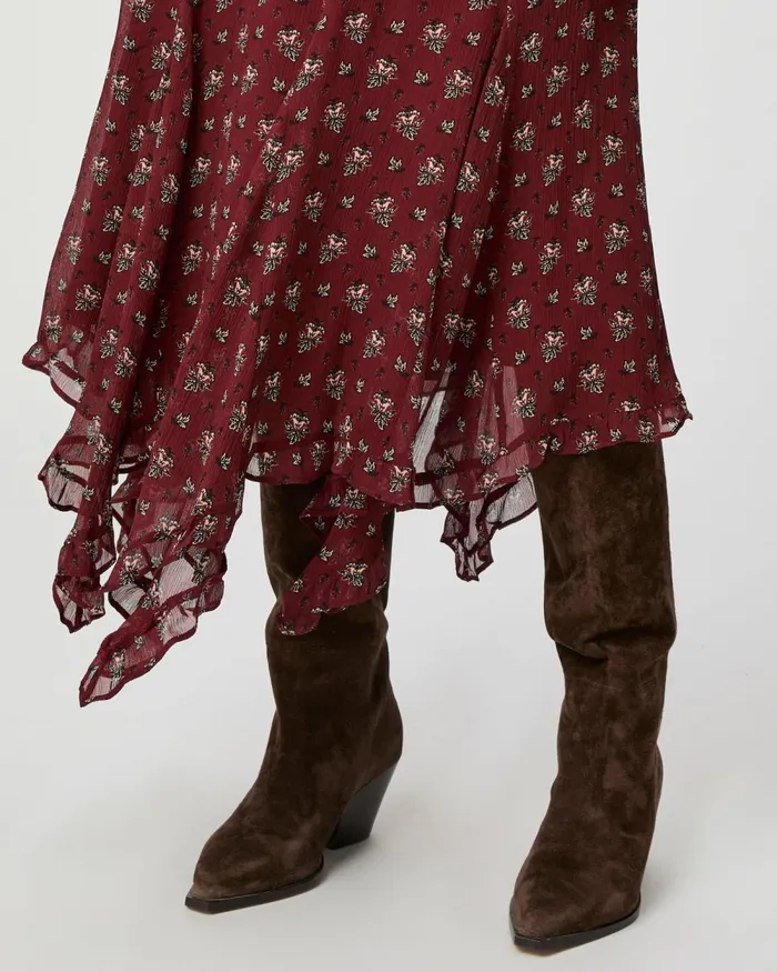 Rotelle Skirt 8211 Oxblood Multi Silk Women PAIGE Skirts Rotelle Skirt 8211 Oxblood Multi Silk Women PAIGE Skirts