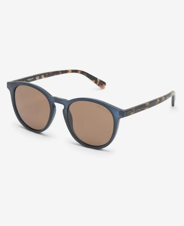 Round Sunglasses Blue Men Kenneth Cole Sunglasses