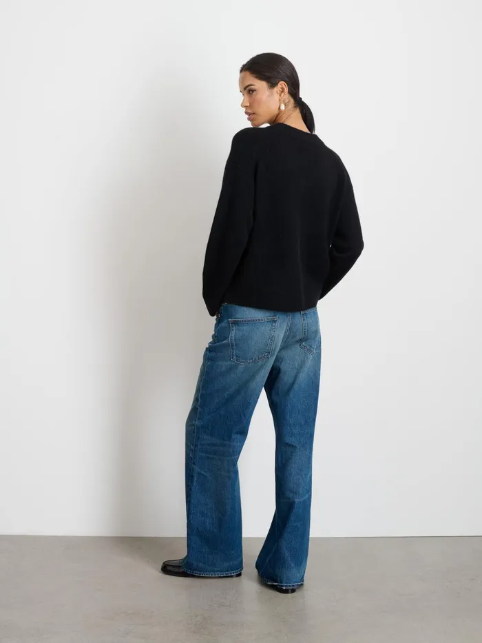 Rowan VNeck In Cashmere Black Women Alex Mill Sweaters